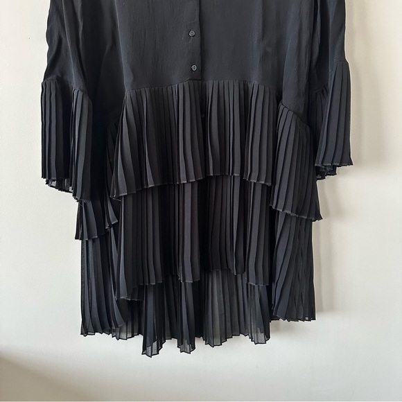 Zara-chiffon Pleated High Low Dress - Picture 7 of 9